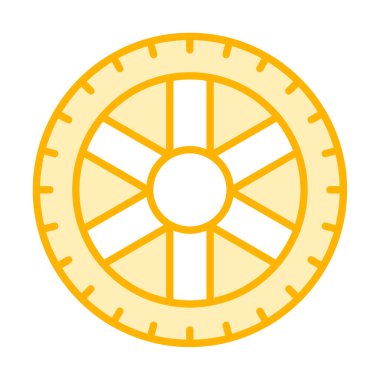 Lastik yassı vektör simgesi beyaz arkaplanda izole edildi