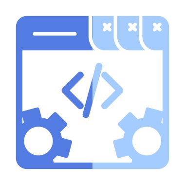 Basit programlama kodu optimizasyon simgesi, vektör illüstrasyonu
