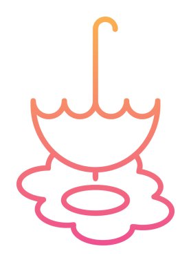 şemsiye simgesi vektör illüstrasyonu 