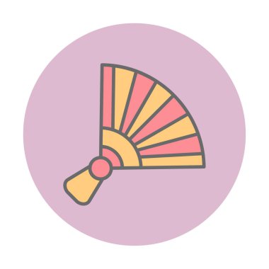 Çin fan çizgisi ince vektör çizimi tasarımı