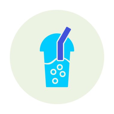 Kabarcık Çay ikonu vektör illüstrasyonu