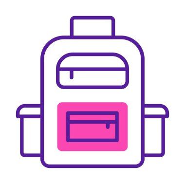 Sırt çantası düz simge vektör çizimi