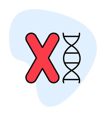 düz Kromozom ikon vektör çizimi 