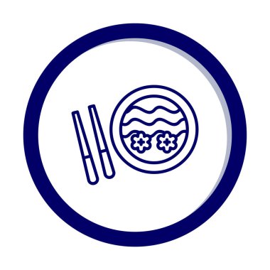 Ramen Web simgesi, vektör illüstrasyonu