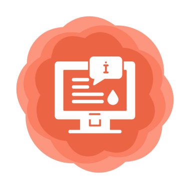 Bilgi simgesi vektör illüstrasyonlu bilgisayar ekranı