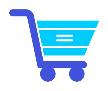  Alışveriş arabası simgesi, vektör çizimi basit tasarım