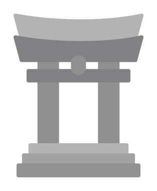 Basit Japon Tori Kapısı simgesi, vektör illüstrasyonu