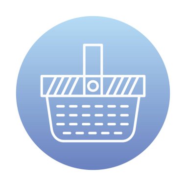 piknik sepeti web simgesi, vektör illüstrasyonu 