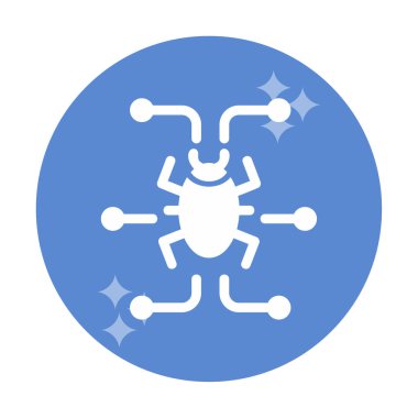 Basit dijital virüs simgesi, vektör illüstrasyonu