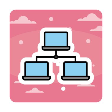 Basit ağ simgesi, vektör illüstrasyonu