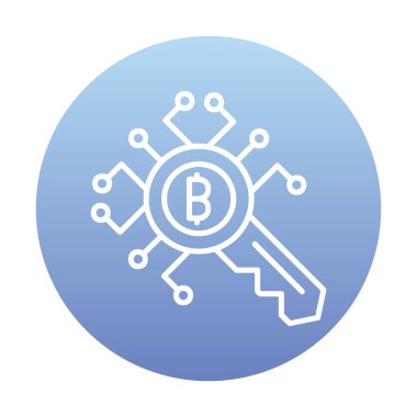 düz Şifreleme Anahtarı simgesi. vektör illüstrasyonu.