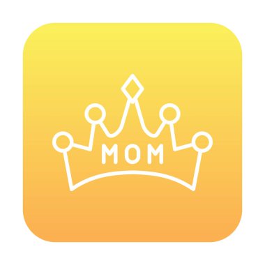 Anne tacı simgesi, vektör illüstrasyonu 