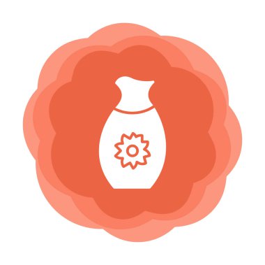 Vektör illüstrasyonu, sakeli kavanoz ikonu, Japon geleneksel alkol içeceği. 