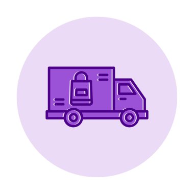 Teslimat kamyonu vektör simgesi modern basit illüstrasyon                        
