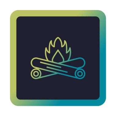 Basit düz ateş işareti simgesi, illüstrasyon 