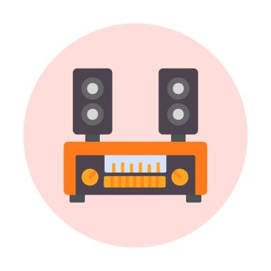 renk çizgisi ses hoparlörleri vektör çizimi 