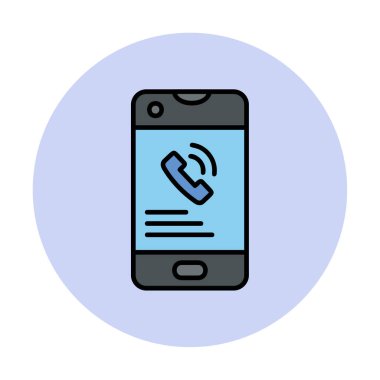 Basit bir telefon görüşmesi. simge illüstrasyonu  
