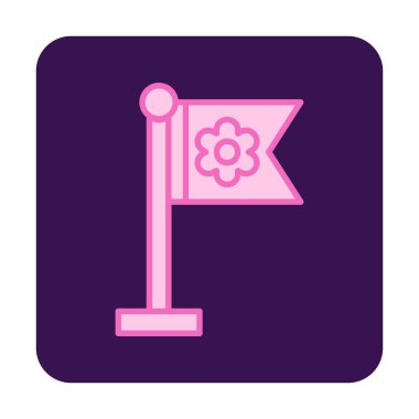 Sakura bayrak simgesi, vektör illüstrasyonu 