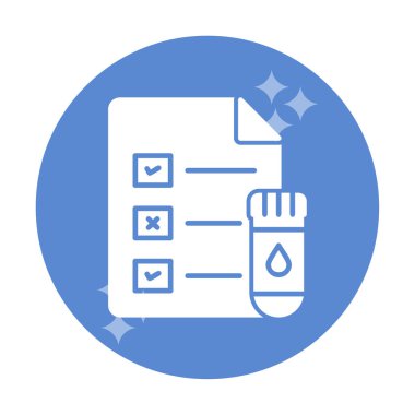 Tıbbi Test Raporu ikon vektör illüstrasyonu 