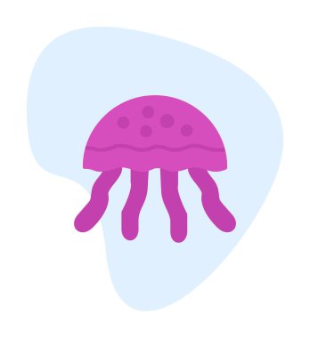 Denizanası. Web simgesi basit illüstrasyon                       