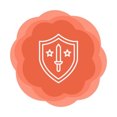 Kılıç vektör ağ simgesine sahip Askeri Kalkan, vektör illüstrasyonu 