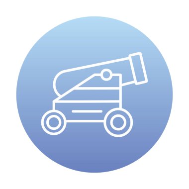 Basit Topçu simgesi, vektör illüstrasyonu