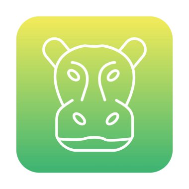 Hippopotamus baş ikon vektör çizimi