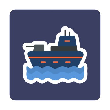 Gemi simgesi, vektör illüstrasyonu