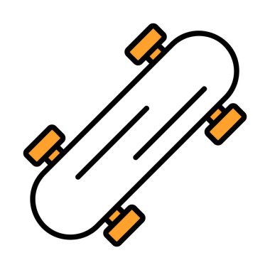 Basit kaykay simgesi, vektör illüstrasyonu