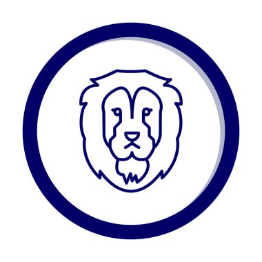 Aslan başı düz simgesi, vektör illüstrasyonu