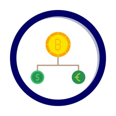 Para birimi yapısını bitcoin, dolar ve avro sembolleriyle böl 