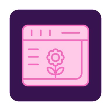 Basit Web Tarayıcı simgesi, vektör illüstrasyonu