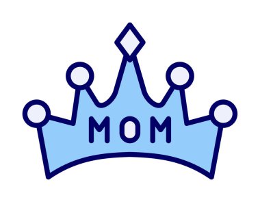 Anne tacı simgesi, vektör illüstrasyonu 