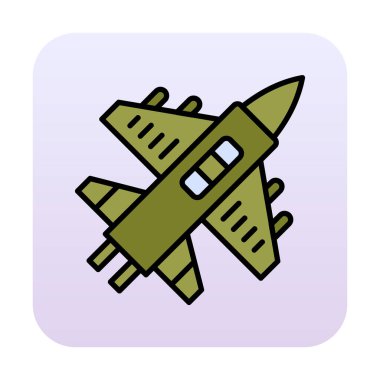 Askeri Uçak ikonu vektör illüstrasyonu