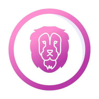 Aslan başı düz simgesi, vektör illüstrasyonu