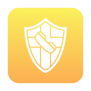 Eski moda telefon ahizesi simgesi olan bir kalkan. Güvenli telefon hattı. vektör çizimi tasarımı