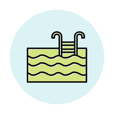  yüzme havuzu ikonu vektör illüstrasyonu