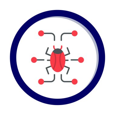 Basit dijital virüs simgesi, vektör illüstrasyonu