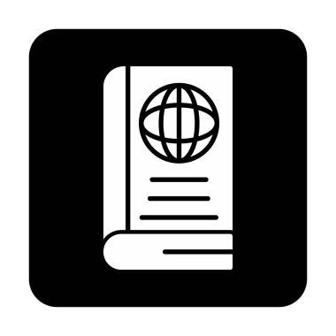 Basit Dünya Kitabı simgesi, vektör illüstrasyonu