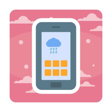 Cep telefonu web simgesi, vektör çizim