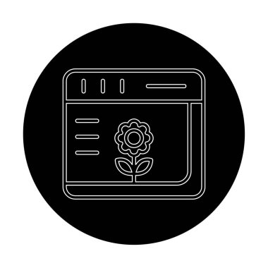 Basit Web Tarayıcı simgesi, vektör illüstrasyonu