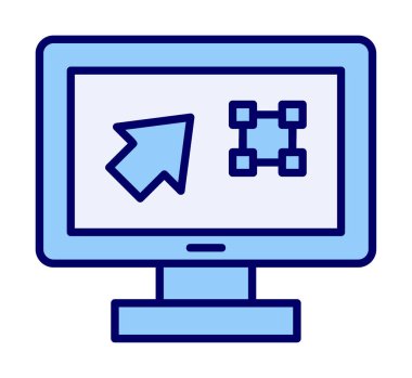 Ekran simgesinde basit Grafik Tasarım uygulaması, vektör illüstrasyonu
