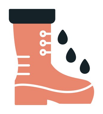 Basit Rainboot simgesi, vektör illüstrasyonu