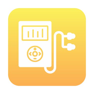 Kulaklık simgesi, vektör illüstrasyonlu Mp3 oynatıcı