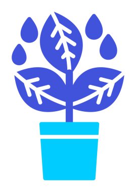 çömlek simgesine bitki, vektör illüstrasyonu 