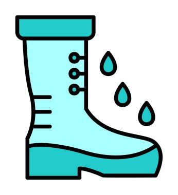 Basit Rainboot simgesi, vektör illüstrasyonu
