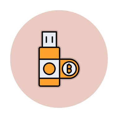 usb flash disk simgesinin vektör çizimi 