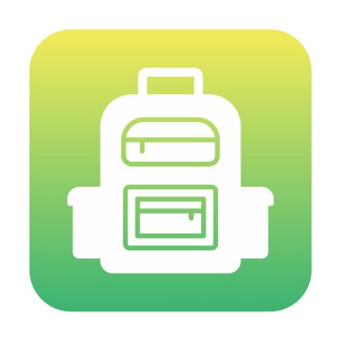 Sırt çantası düz simge vektör çizimi