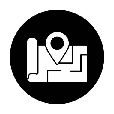 Konum iğnesi, vektör illüstrasyonlu harita simgesi