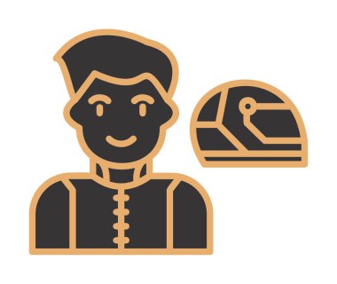 Araba Yarışçısı simgesi, vektör illüstrasyonu 